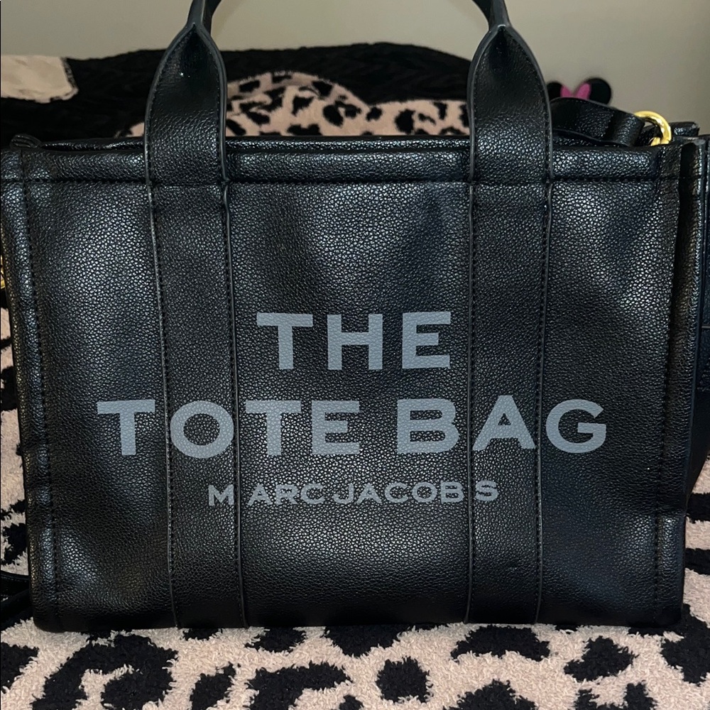 Marc Jacobs Black Leather Tote Bag